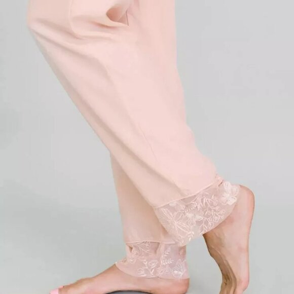 Robed with Love Katelyn Pink 4 piece Pajama Set Top, Pants, Shorts - Silky Lace - Picture 9 of 15